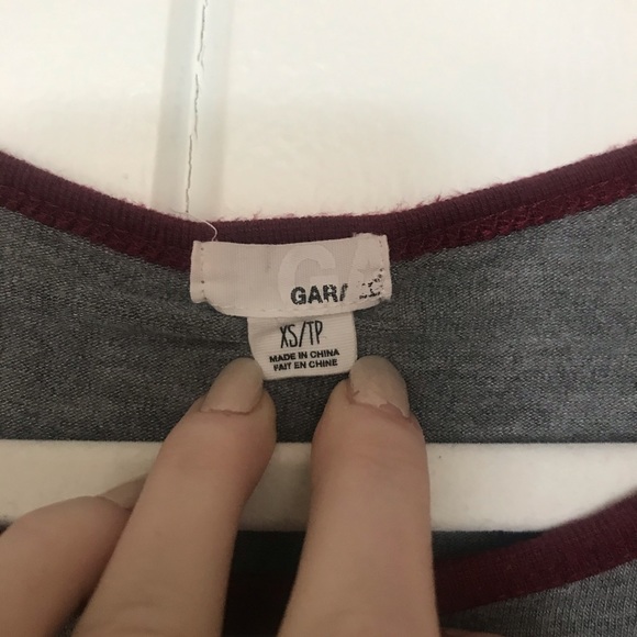 Grey/Maroon Ringer Tee - Picture 2 of 2